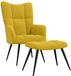vidaXL Relaxstoel met kruk mosterdgeel fluweel