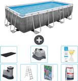 Bestway Rechthoekig Power Steel Zwembad - Rattanprint - 549 x 274 x 122 cm