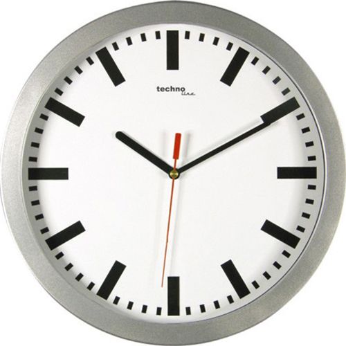 Proficell WT-8610 Wandklok - Zilver - Metaal - Ø 30 mm