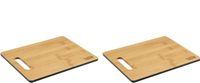 Set de 2 planches à découper en bambou – 25,7 cm – Avec bord coloré et trou de suspension – Pour pain, légumes et fruits