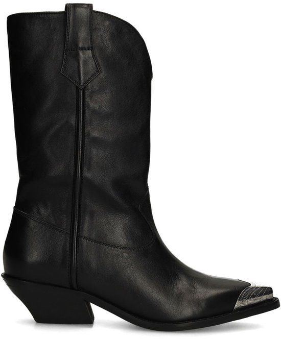 Sacha - Dames - Zwarte leren cowboylaarzen - Maat 41