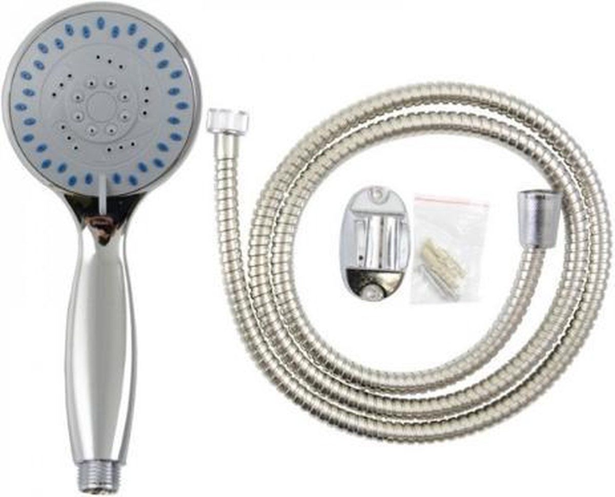 HOME Germany Doucheslang 150 cm - Met douchekop - Zilver - Kunststof