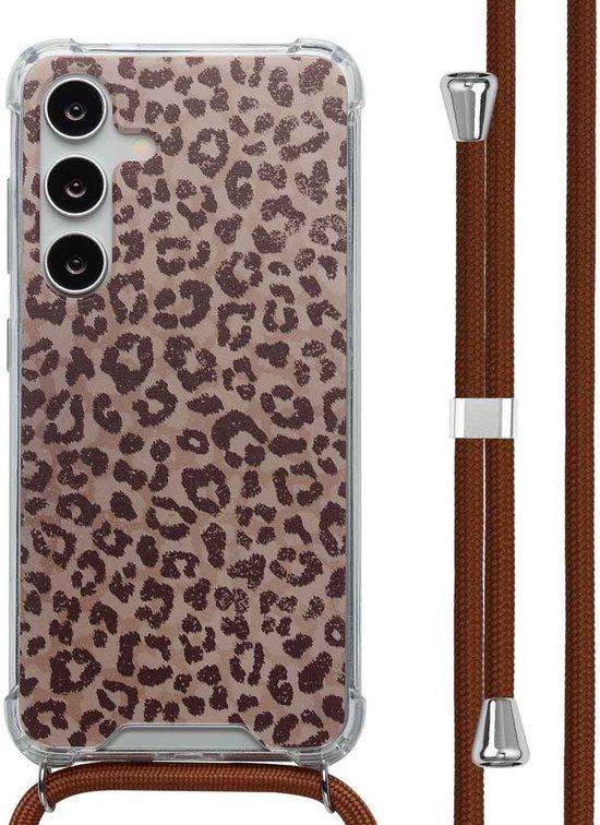 imoshion Hoesje - Geschikt voor Samsung Galaxy S24 - Design Hoesje met Koord - Leopard Mood