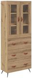 vidaXL Hoge kast met plank 2 stuks Artisan Eiken 69,5 x 34 x 180 cm