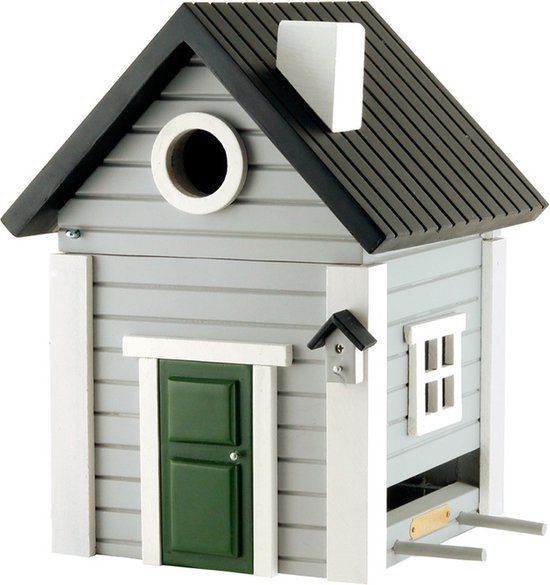 Wildlife Garden Vogelhuisje & Voederhuis - Grijs - Staand en hangend - Hout