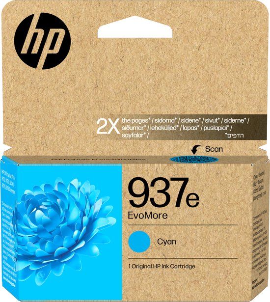 HP 937e EvoMore originele cyaan inktcartridge
