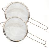 Merkloos / Sans marque RVS Edelstaal Keukenzeefje - 2x - 18 cm