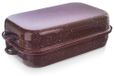 Plat à four rectangulaire - Émail - Avec couvercle - 4 litres - Métal - Marron
