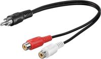 PremiumCord Kabel 1x TULP mannelijk - 2x TULP vrouwelijk 20cm