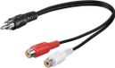 PremiumCord Kabel 1x TULP mannelijk - 2x TULP vrouwelijk 20cm