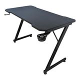 Subsonic - Gaming kantoor 120 x 60 cm, gamer kantoor met ergonomisch koolstofvezel blad volledig bedekt met XXL muismat, bekerhouder en gaming headset houder
