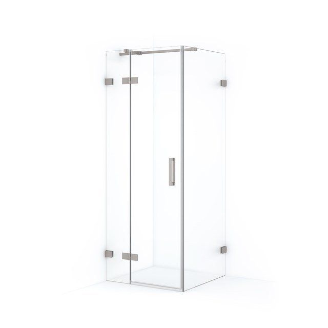 Maxaro Douchecabine Diamond 80x70cm 8mm Helder Veiligheidsglas Geborsteld RVS met Draaideur