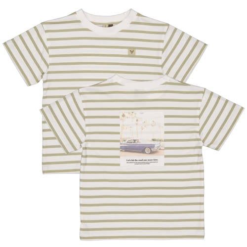 LEVV Little T-shirt met backprint groen