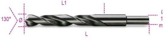Beta Spiraalboren, korte uitvoering, schacht gereduceerd tot 13 mm HSS volledig geslepen gebruneerd 412A 18,00