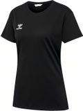 hummel Femme T-shirt Col rond Logo brodé Coupe regular T-shirt de sport basique