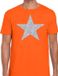 Le point culminant du spectacle - t-shirt déguisé - orange - avec étoile argentée pailletée - hommes - glamour - Disco L