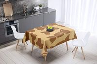 Bonamaison Tafelkleed, Anti-Mold, Sneldrogend, Waterdicht, 100% Polyester Tafellaken, Bruine tinten, 140 x 140 Cm - Ontworpen en Vervaardigd in Turkije