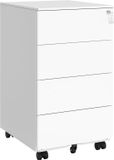 songmcis Songmics Rolcontainer met 4 laden, wielen en slot - Metaal - Wit
