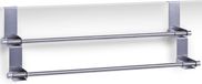 Zeller Handdoekrek - zilver - dubbele stang - 57 cm