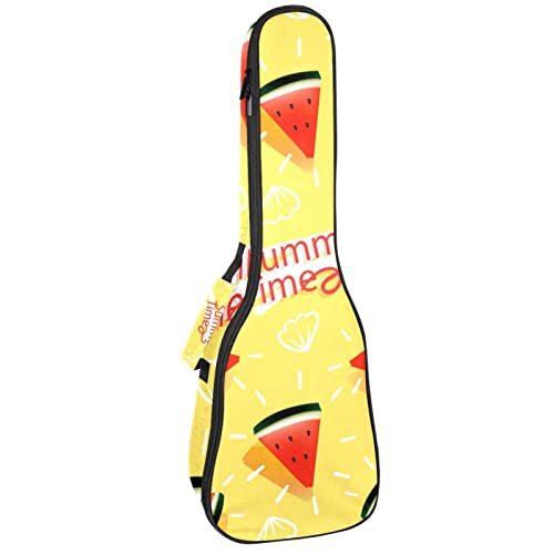 Mersov Tenor Ukulele Gigbag Waterdichte Ukelele Case Gewatteerde Rugzak, Geweldig voor Sopraan Concert (21/23/24") Zomer Fruit Watermeloen Zonneschijn