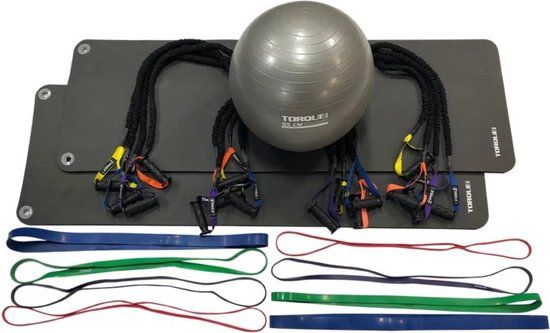 Yogamat Set - Fitnessmat, Weerstandsbanden, Fitnessbal - Complete Set - Functional Training