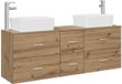 vidaXL Badkamerkastenset 3 st Artisanaal eiken 53 x 34,5 x 63 cm
