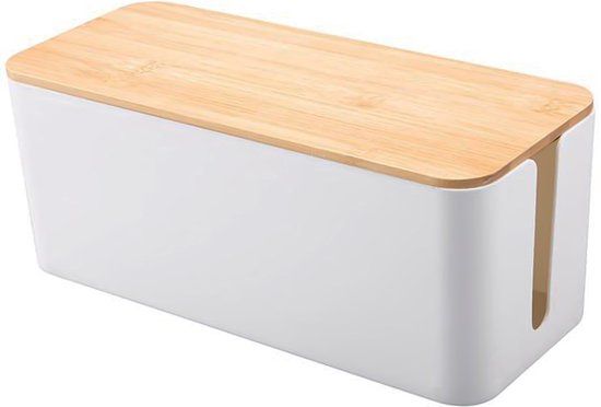QUVIO Kabelorganizer - Kunststof - Hout