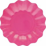 Givi Italia Feestbordjes - schulprand - 8x - fuchsia roze - rond - papier/karton - 27cm