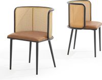 en.casa Eetkamerstoel Flen set van 2 bruin en zwart 75x52x49 cm