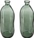 Atmosphera Bloemenvaas - 2x - Pisa - Organische fles vorm - groen transparant - glas - H36 x D15 cm