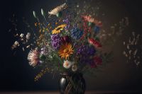 Alexsar Art schilderij Glas art wilde bloemen 150x100