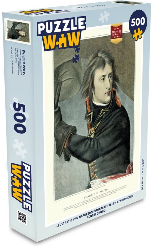 MuchoWow Puzzel Illustratie van Napoleon Bonaparte donkere achtergrond - Legpuzzel - Puzzel 500 stukjes