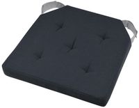 Stof Textile stoelkussen DUO - antraciet - 38 x 38 x 4 cm - klittenband sluiting