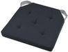 Stof Textile stoelkussen DUO - antraciet - 38 x 38 x 4 cm - klittenband sluiting