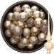 Decoris Kerstballen - 37 ST - 6 cm kunststof - met glazen piek - champagne