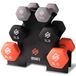 Haltergewichten - Set met standaard - 14,5 kg - Neopreen - Zeskant - Grijs, zwart en oranje