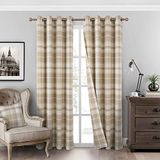 Alexandra Cole Verduisteringsgordijnen, warmte-isolerend, voor woonkamer, slaapkamer, paars, goud, beige, 2 panelen, 140 x 25 cm, beige