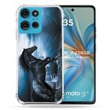 Cokitec Motorola G75 5G Animal Paard Zwart