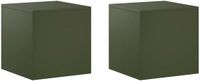 vidaXL Plantenstandaard 2 stuks Olijfgroen 40 x 40 x 40 cm Staal