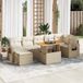 Maison Exclusive - Ensemble de meubles de jardin 8 pièces avec canapé et coussins, beige, en polyrotin