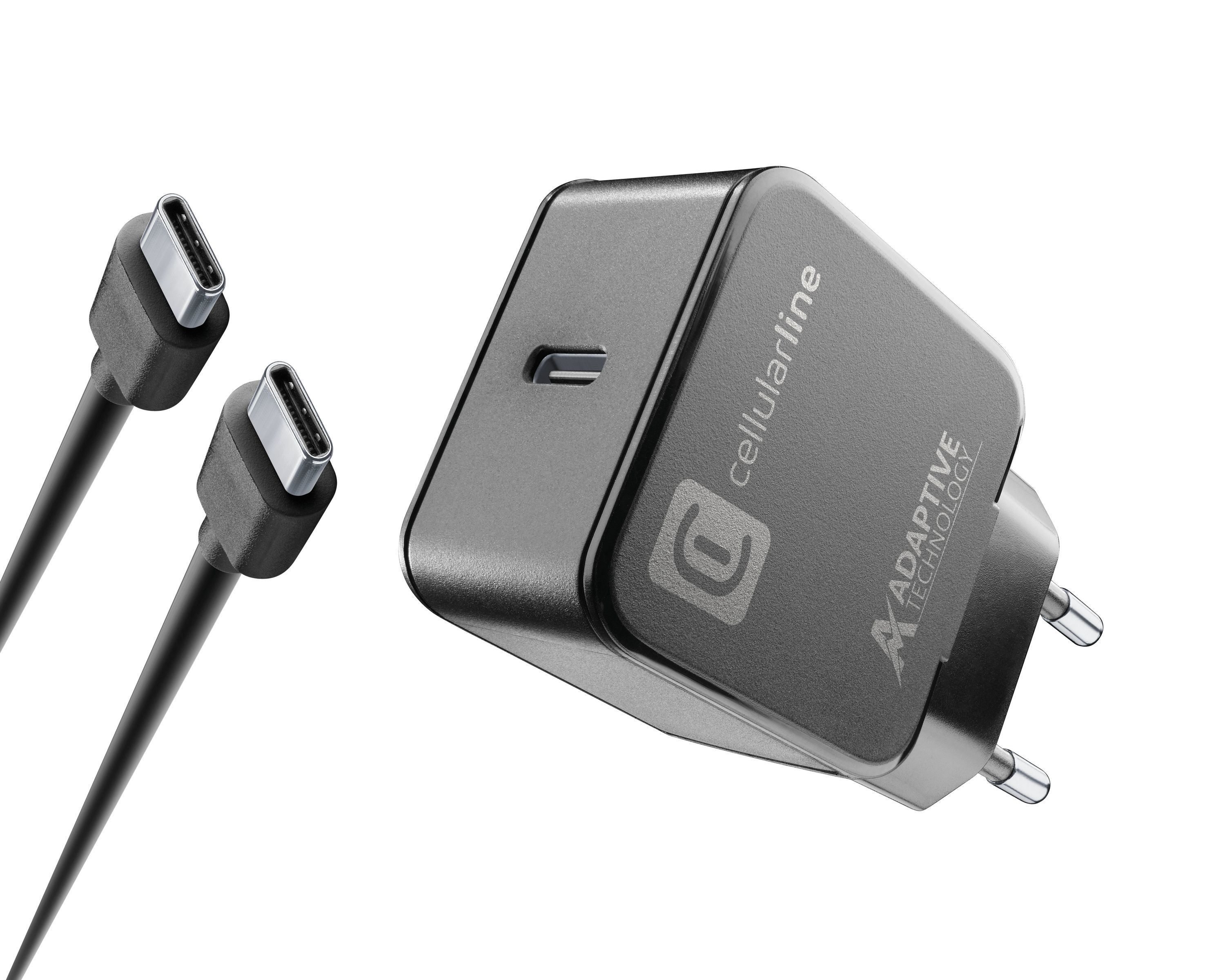 Cellularline USB-C Charger Kit 15W - Black - Universal