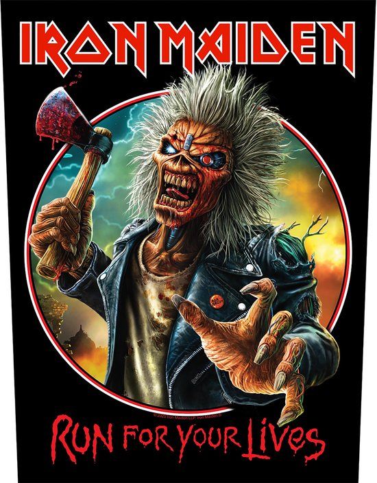 Iron Maiden Run For Your Lives Unisex Embleem - meerkleurig - Standard