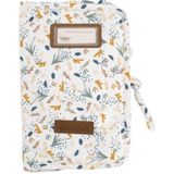 DOMIVA Logboek - Kunstleer, Koordsluiting, Wit, blauw en karamel print