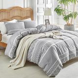 Goodivery ® Boehemisch Stijlvol Beddengoed Set 200 x 200 cm met Kussenslopen in Lichtgrijs