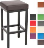 CLP Tabouret de bar - Cadre en métal noir - Hauteur d'assise 78 cm - Similicuir - Marron/Noir
