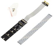 KALEA-INFORMATIQUE PCIe x1 Riser adapterkaart voor M.2 SSD met zachte hoezen 10 en 15 cm. voor M2 NVMe en AHCI