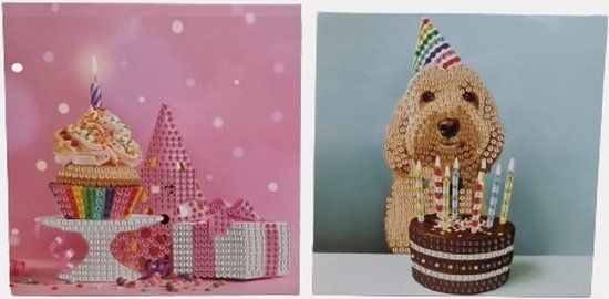 JobaStores Grafix Diamond Painting kaarten maken 13x13cm 002 (2 stuks)