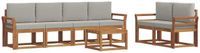 vidaXL Acacia Hout Bank Loungeset 6-zits Natuurlijk en Lichtgrijs