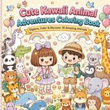 Cute Kawaii Animal Adventures Coloring Book for Kids