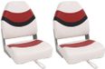 vidaXL - Siège de bateau - 2 pièces - Pliable - Dossier haut - Rouge et noir